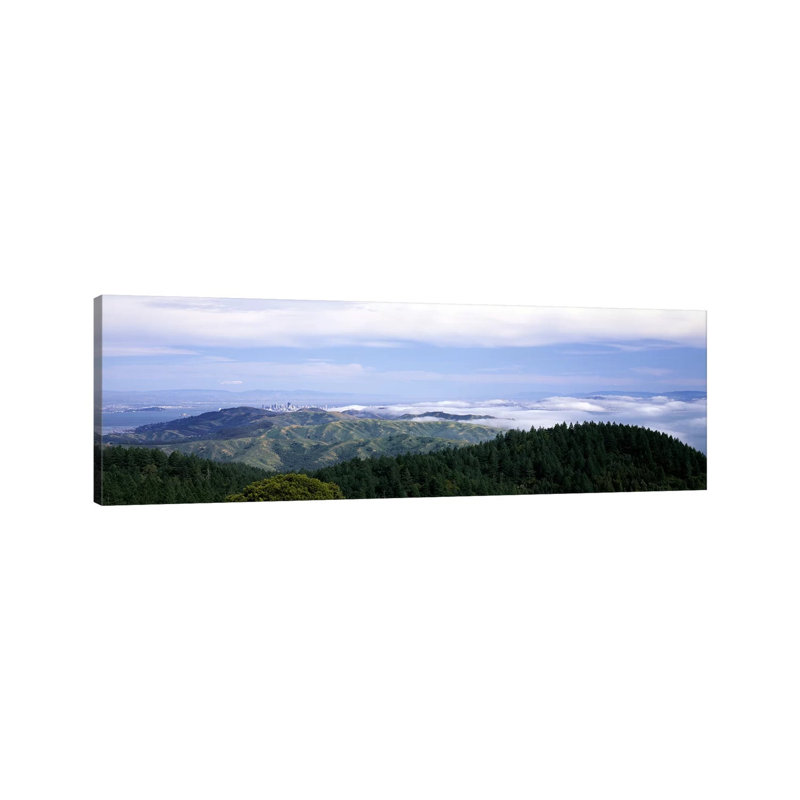 View of San Francisco from Mt TamalPAis, Marin County, California, USA 1 Piece Wrapped Canvas Panoramic Wall Art
