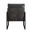 Fauteuil d'appoint rembourré de similicuir gris foncé, structure en métal noir, 1 pièce, confort, durabilité, élégance