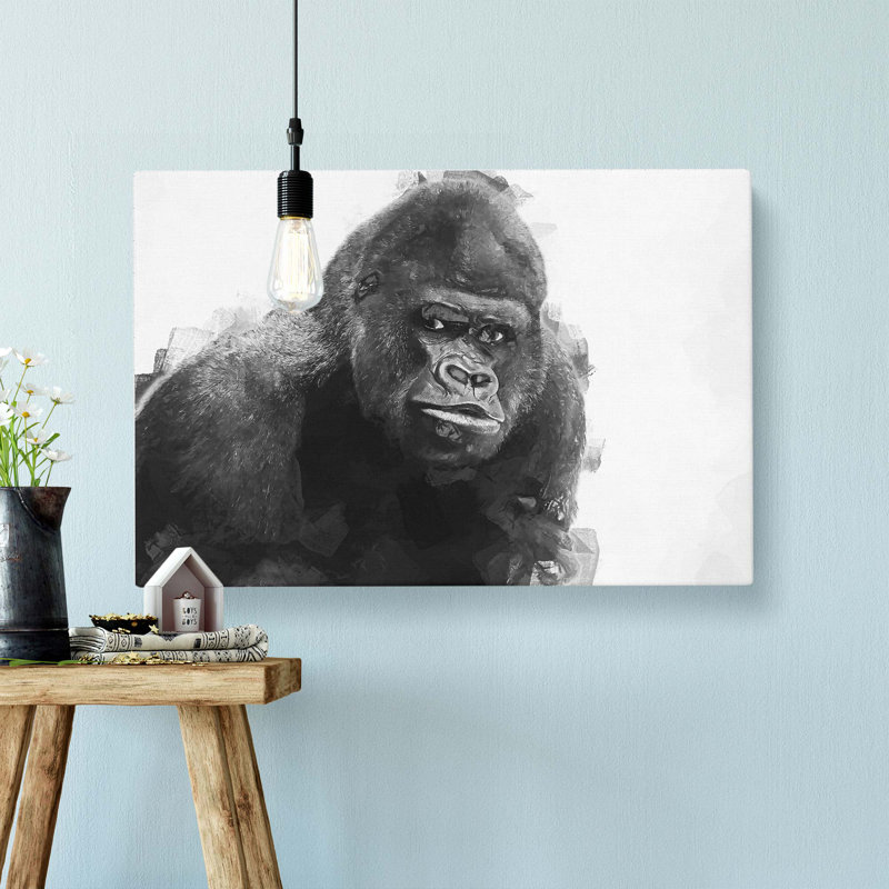 A Silverback Gorilla In Abstract - Wrapped Canvas, 40cm H x 60cm W x 3cm D