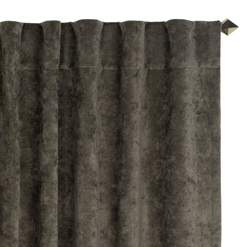 Padma Semi Sheer Curtain Single Panel, Umber
