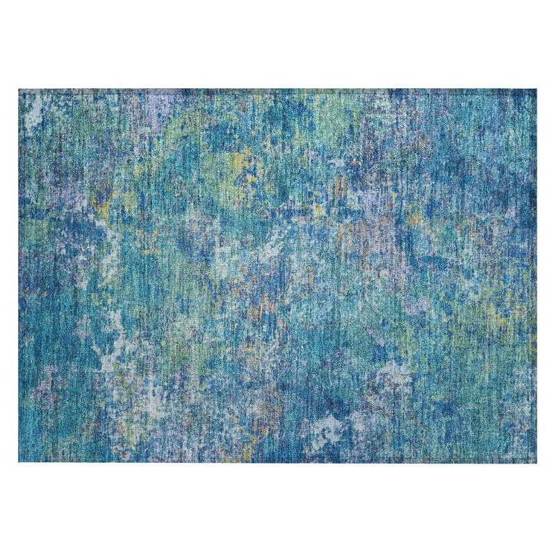 Machine Washable Indoor/Outdoor Labon ACN2166 Abstract Rug, Rectangle 1'8" x 2'6"