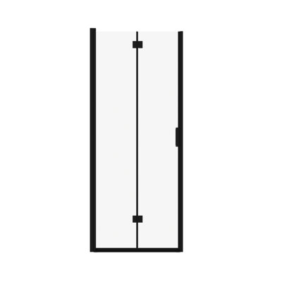 Semi-Frameless Bifold Pivot Shower Door with Tempered Glass and Reversible Hinges