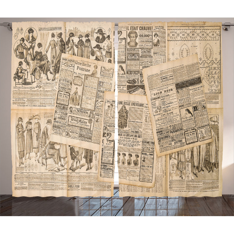 Antique Semi-Sheer Rod Pocket Curtain Panels, 54" x 90"