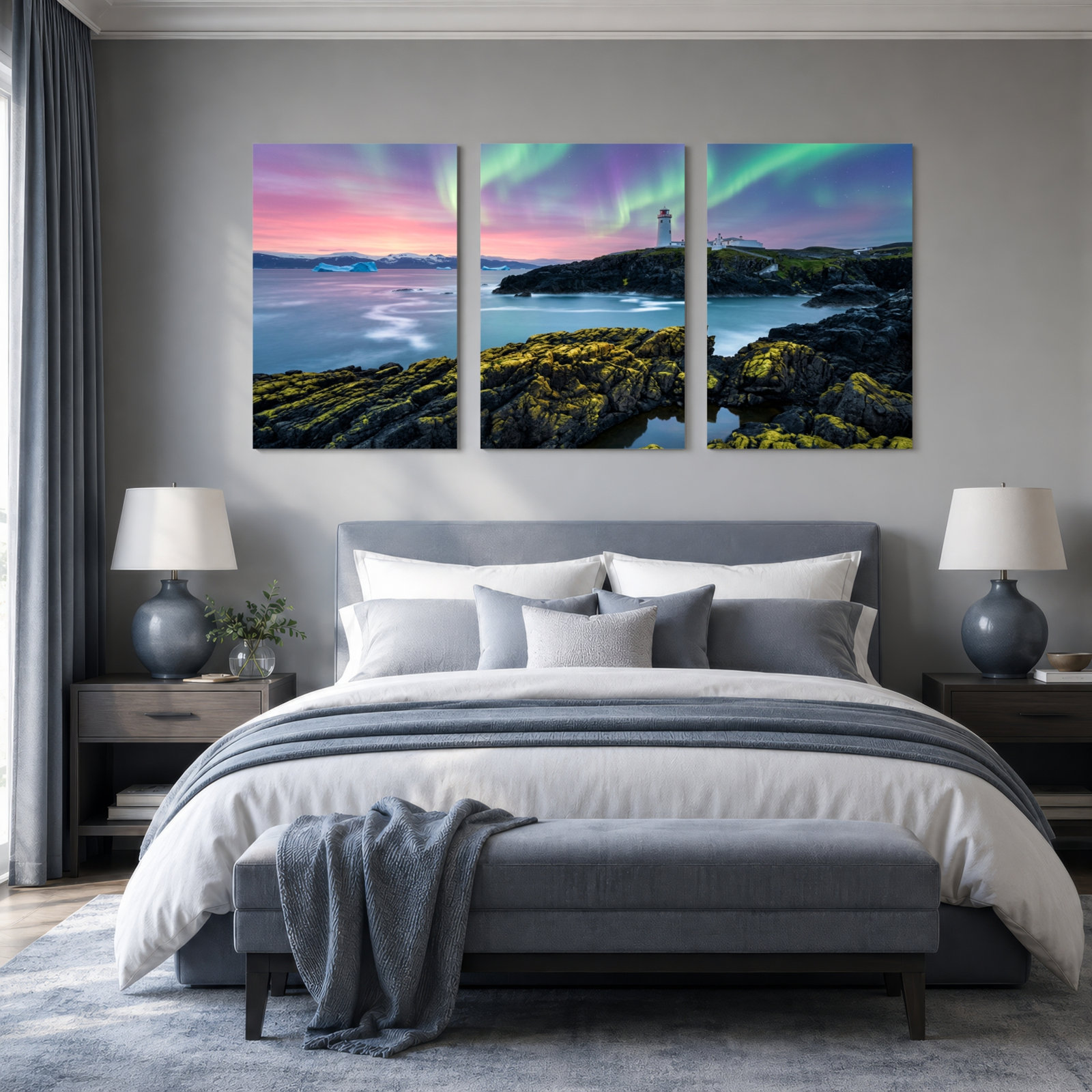 Northern Lights 3-Piece Oil Painting Set, 2030