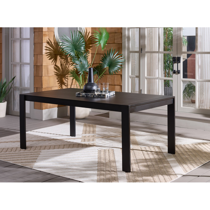 Table de salle à manger en aluminium Dwyer, Noir