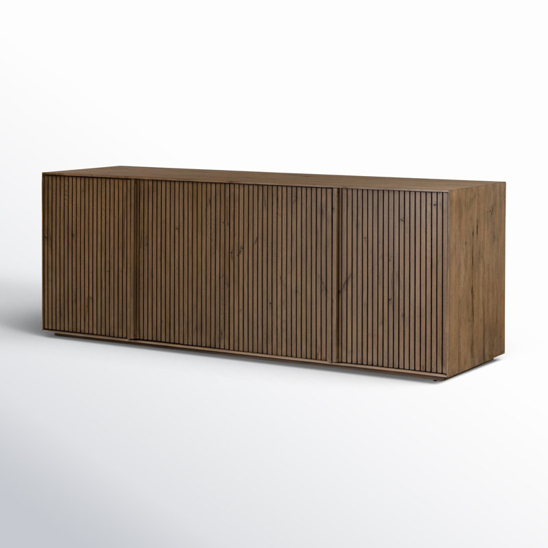 LEO 82'' W Solid Wood Sideboard, Brown