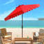 Outdoor Venice Single Scallop Crank Outdoor Push Button Tilt Umbrella-1105161497
