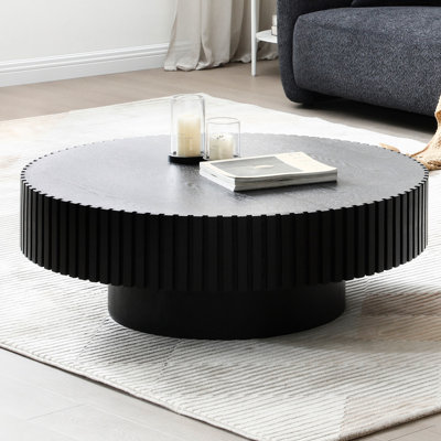 Table basse ronde ronde 31,68 po, piédestal, design moderne pour le salon 31,68 pouces Matt Handcraft Table petits espaces avec piédestal