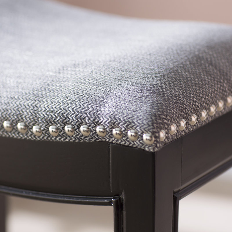 Alamea Nailhead Saddle Counter Stool, Gray/Black