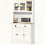 Armoire de cuisine autoportante de 71 po de hauteur blanche-1374619798