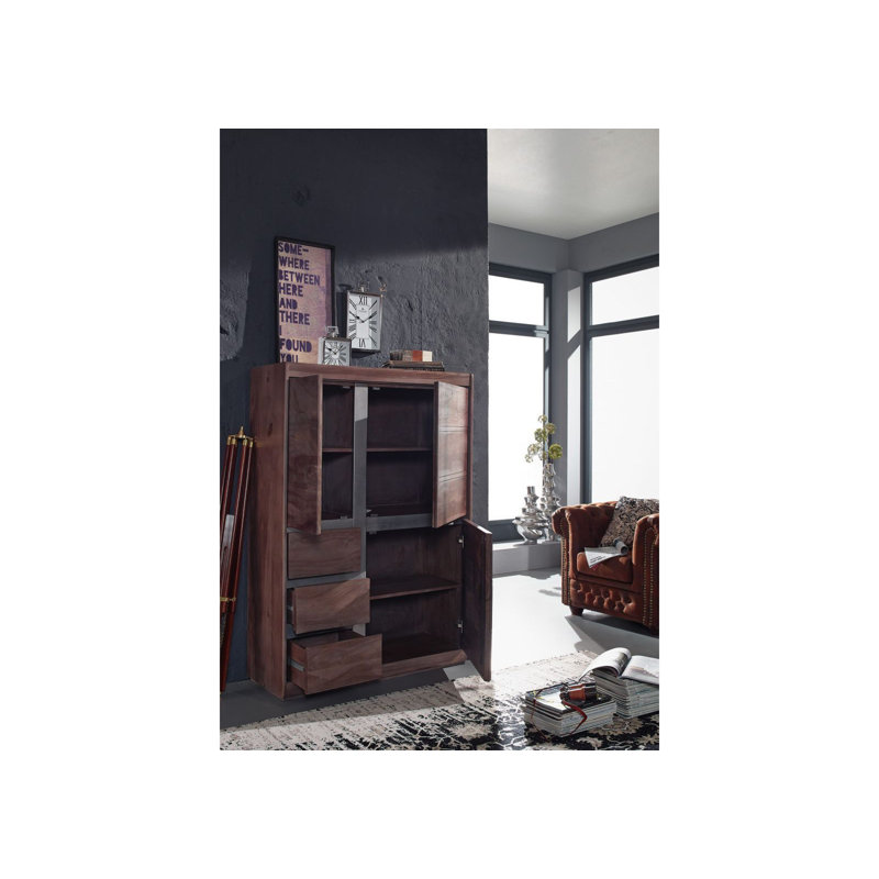Sydney 102cm Solid Wood Sideboard, Smoked oak
