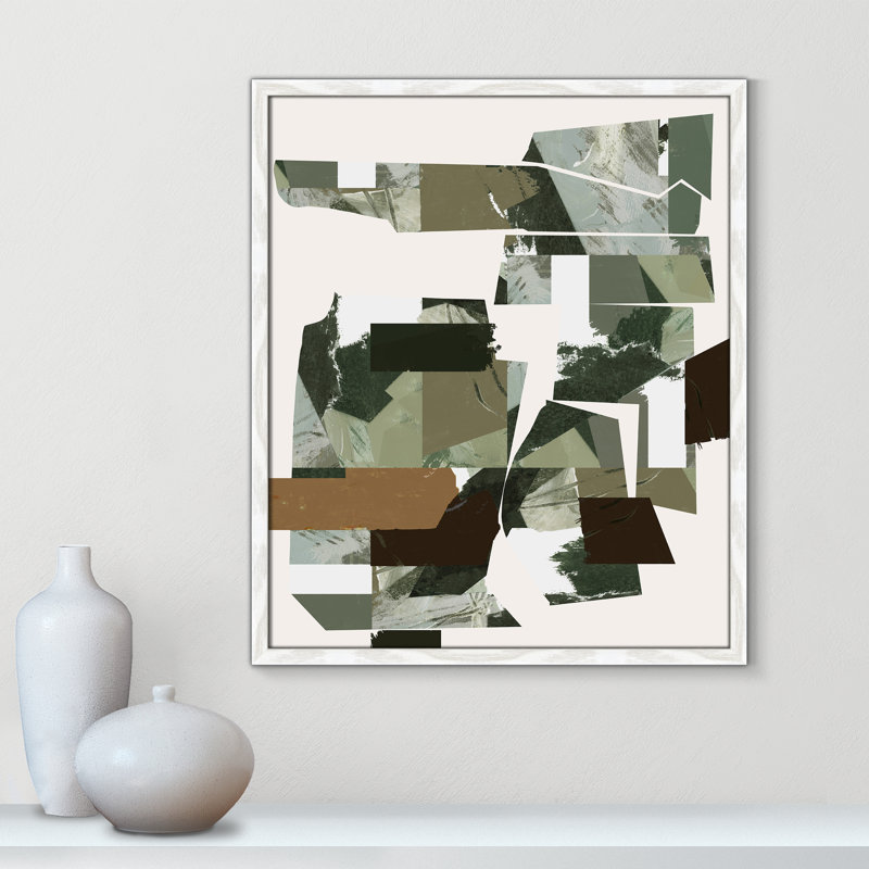 «Green Endeavour I Print» par Cartissi, L 21,5 po x H 25,5 po, Framed Print, Grain de bois blanc