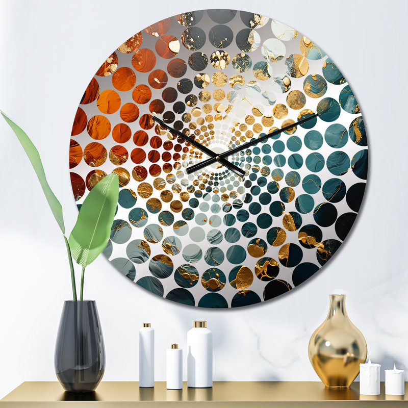 Anisjon - Horloge murale peinture abstraite, Petit