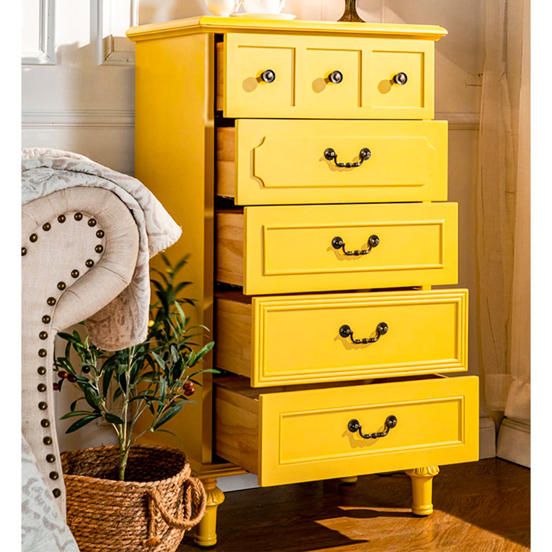 Commode décorative American Country, Jaune