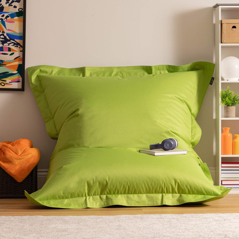 Bean Bag Bazaar Bazaar Bag Water-Resistant XL Floor Cushion Bean Bag, Lime Green