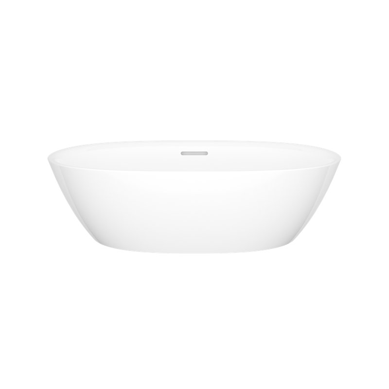 Lussari Standard White Oval Vessel Bathroom Sink with Overflow
