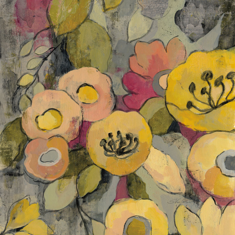 Yellow Floral Duo II by Silvia Vassileva - Wrapped Canvas Art Prints, 122cm H x 81cm W x 3.8cm D