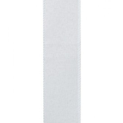 1.5in(s) X50Yds White Linen Wired Ribbon