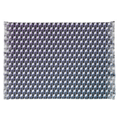Tapis noir à rayures géométriques dégradé Mcguigan