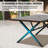 Rectangular Solid Wood Patio Dining Table with Umbrella Hole for 6 Persons