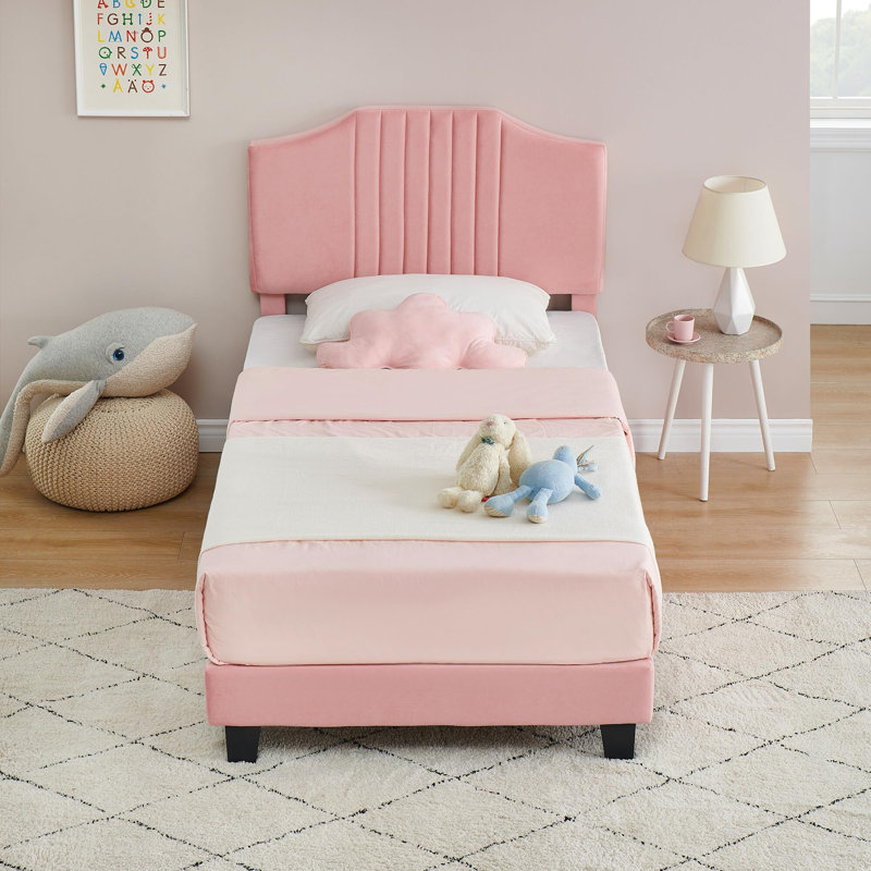 Olurotimi Upholstered Platform Bed, Pink