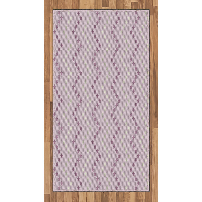 Mauve High Density Long Fiber Poly Threads Decorative Area Rug Carpet, Rectangle 2'7" x 5'