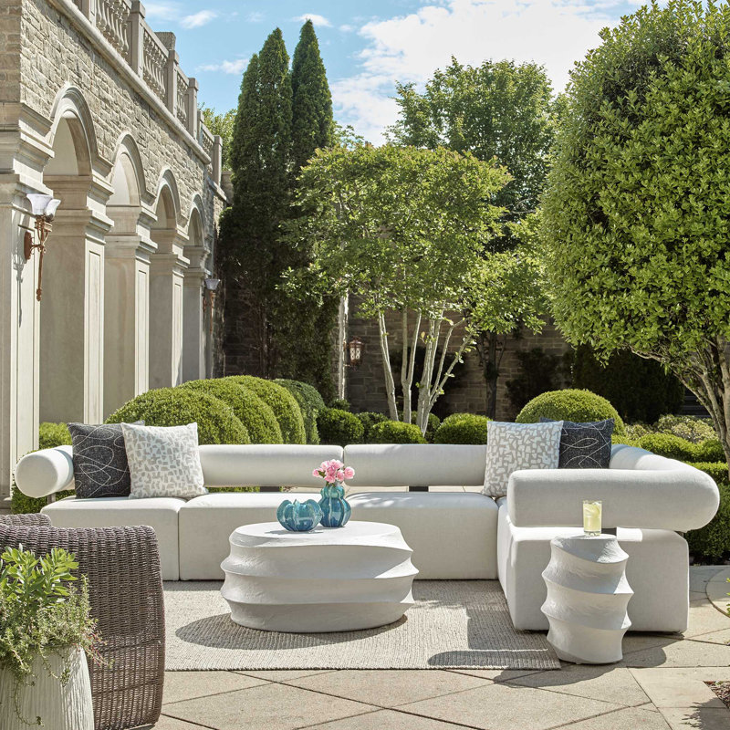 Lockland Keera White Armless Outdoor Sofa