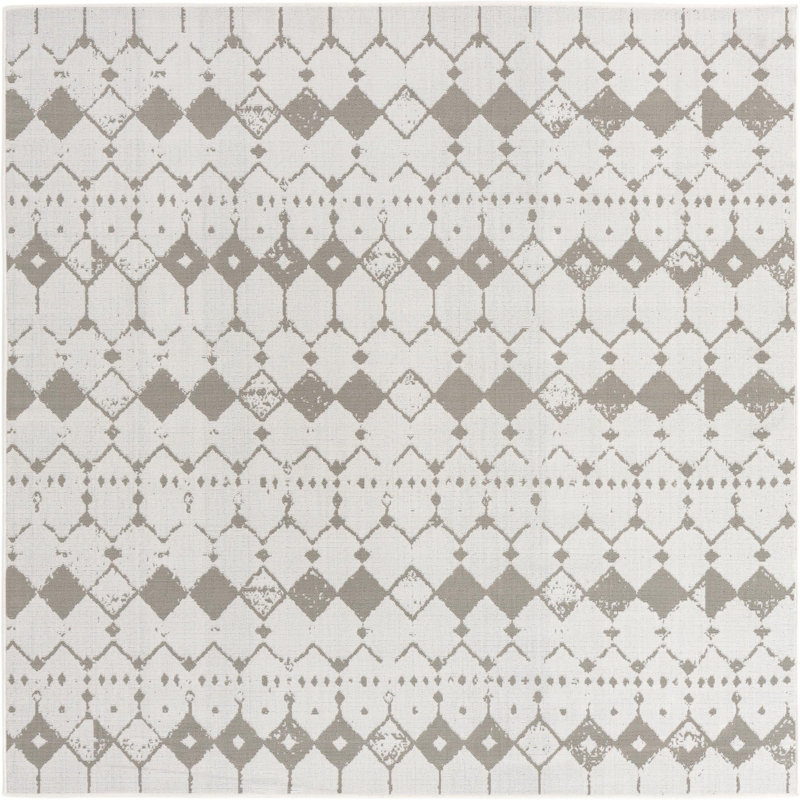 Geometric Indoor / Outdoor Rug, Square 7'10"