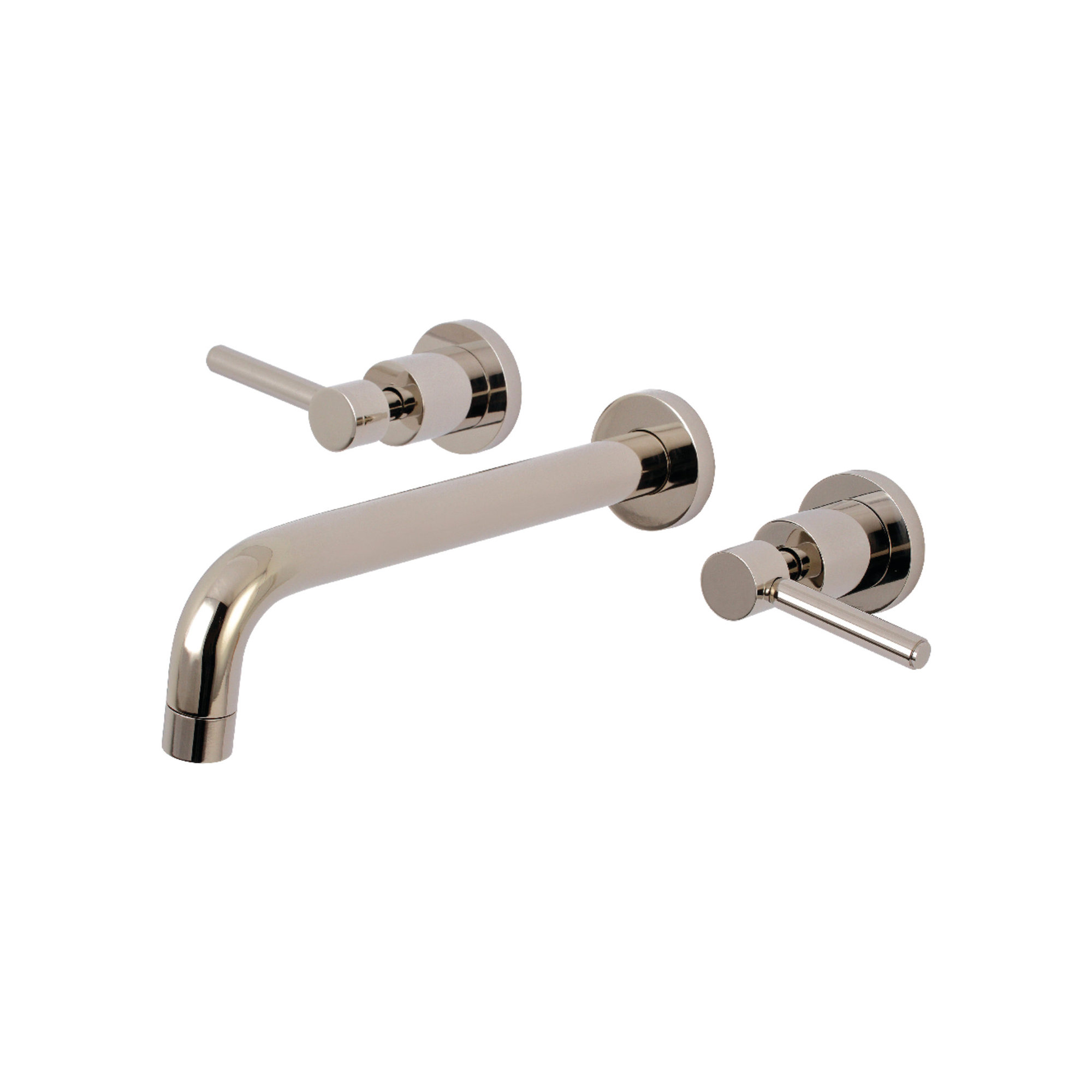 Kingston Brass Concord Two-Handle 3-Hole Wall Mount Roman Tub Faucet, Polished Nickel