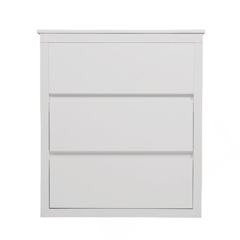 Meuble-lavabo 30 po avec lavabo en céramique et 2 tiroirs pleine extension, meuble-lavabo autoportant avec poignée libre à 45 °, glissières de tiroir à fermeture en douceur, blanc