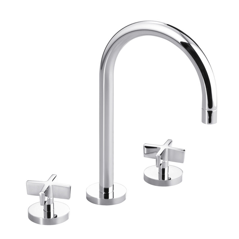 One™ Widespread Bathroom Faucet, Chrome, Cross Handle