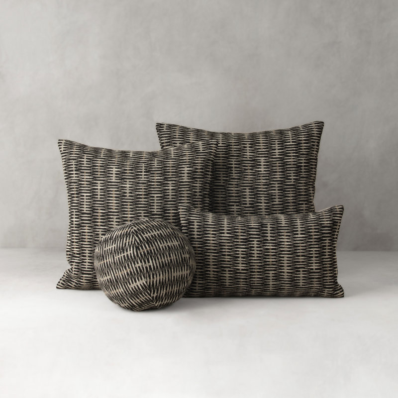 Intertwine Ebony Orb Woven Accent Pillow Cover & Insert