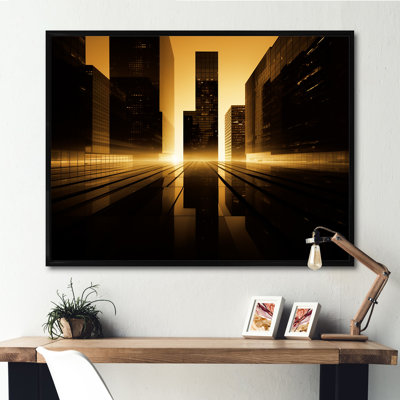 Sépia, silhouettes, paysage urbain, photo sur toile