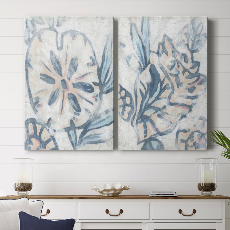 Beach Shell Fresco I-Premium, toile tendue avec châssis - prête à être accrochée, 18" H x 24" W
