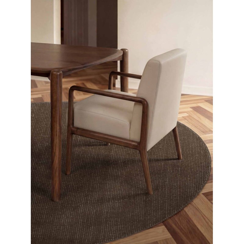 Demarlo Wool Hand Woven Area Rug, Brown, Round 200 cm