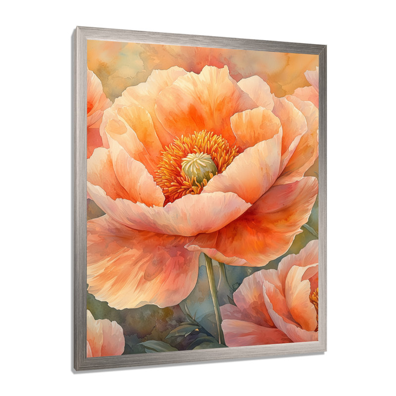 Gosson - impressions sur toile florales, H 32 po x l 16 po, Argent argent, Reproduction encadrée d'une seule photo