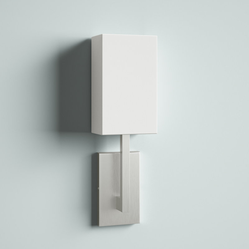 Applique murale 1 lumière Ayeasha ADA, H 20 po x l 6 po x P 3,95 po, Nickel brossé