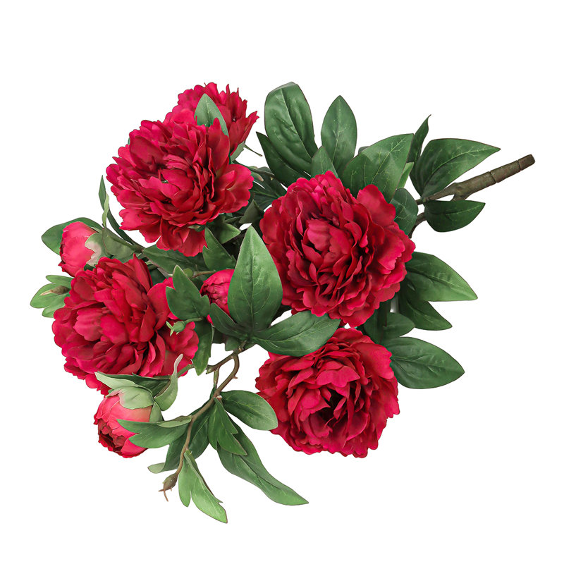 Bouquet de tiges de pivoines artificielles, Rouge
