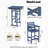 All Weather HDPE Bar Height Outdoor Table and Chairs Set for Bistro Patio Balcony-2024442122-2033036098