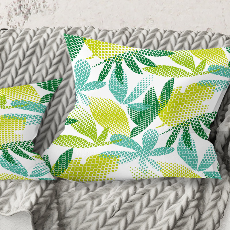 Coussin tropical imprimé tropical Mid-Century, 18 po x 18 po