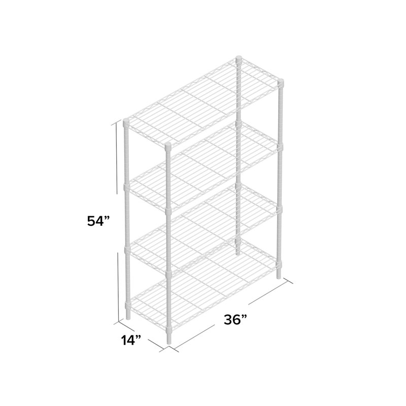 Étagère à 4 niveaux Moraga (H 47 po x l 24 po x P 14 po), Blanc