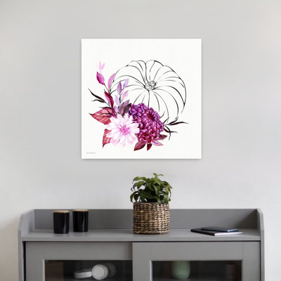 «Moonlit Mums», art mural d'automne contemporain abstrait chiranthemum moderne