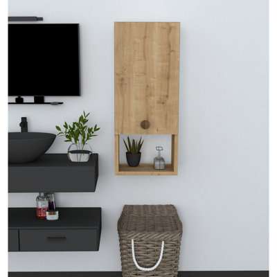 Elegant Bathroom Cabinet, Sapphire Colour, 11.8 x 27.9 x 8.6 inches | 100% Melamine Coated Particle Board, Thickness: 0.7 inches | Wall-Mountable Design with Numerous Shelves for Extra Storage, Modern and Stylish!