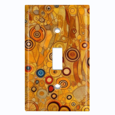 Couvercle de plaque d'interrupteur en métal; Toile à bascule de taille standard 1 US - fleur de style Klimt