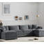 Canapé modulaire en chenille avec siège profond et repose-pieds mobile Chenille-123337709