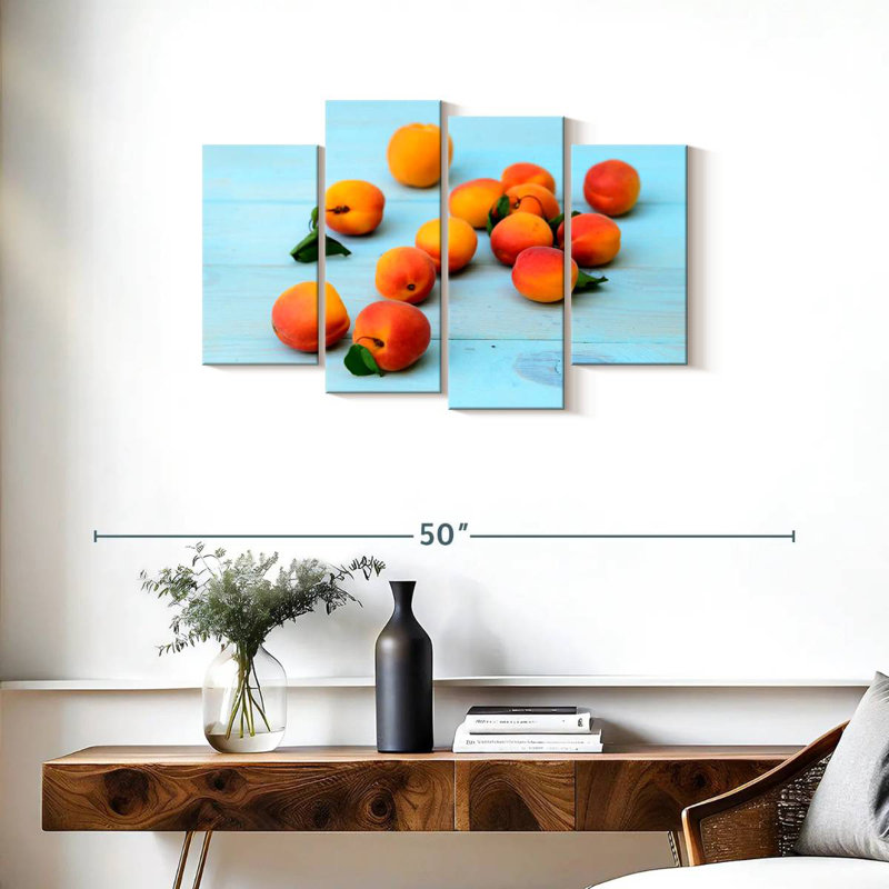 Yarlin, abricots sur table, H 22 po x l 36 po