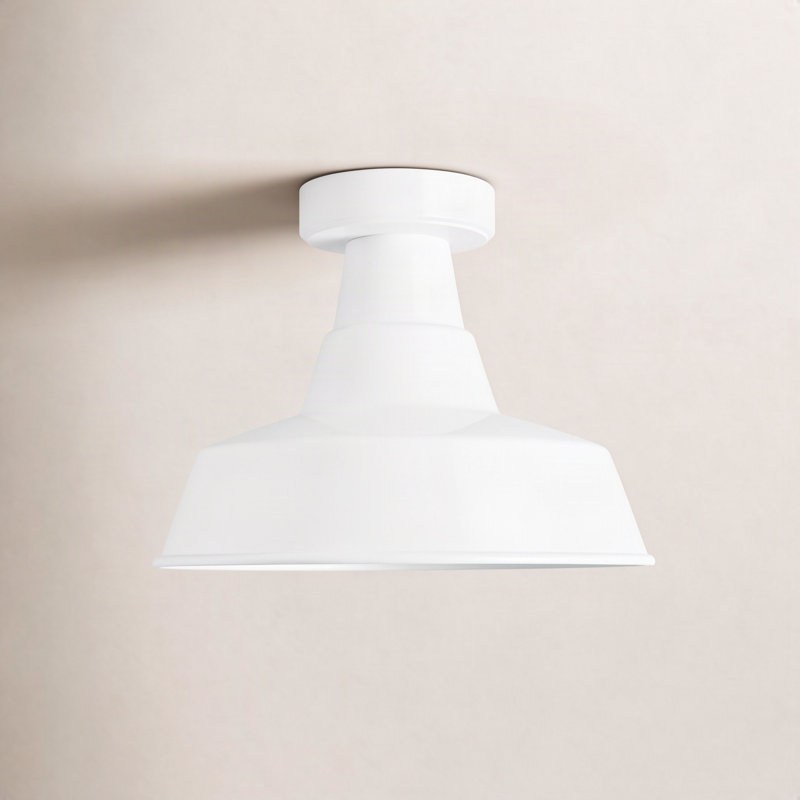 Blakeston 12'' W 1 - Bulb Outdoor Semi Flush Mount, White