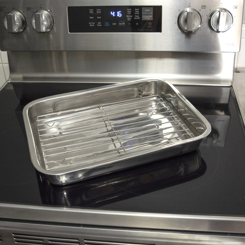 Stainless Steel Oval and Rectangular Roasting Set with Lids