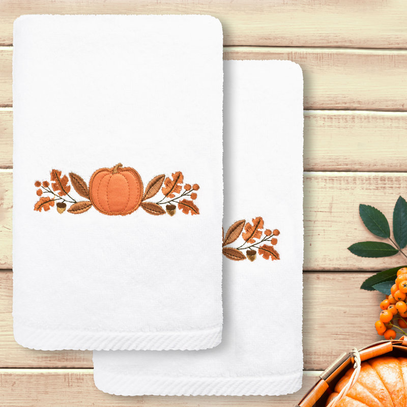  Harvest Bounty Turkish Cotton Hand Towel, White