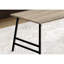 Bureau rectangulaire en stratifié Taupe, L 40 po, style moderne, pieds en métal noir, table d'appoint rectangulaire, longueur de 40 po, style de pièce, base,